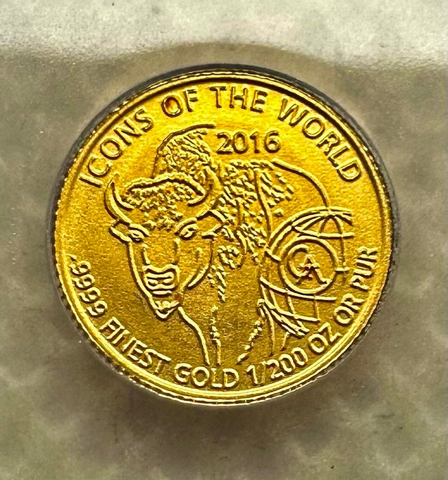 Rwanda. 10 Amafranga American Buffalo,  oro 1/200 Oz (.999)  (Ingen mindstepris)