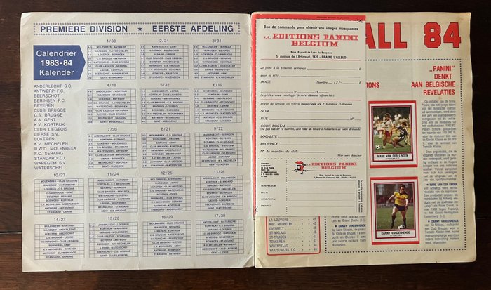 Panini - Football 84 Belgium - 1 Complete Album