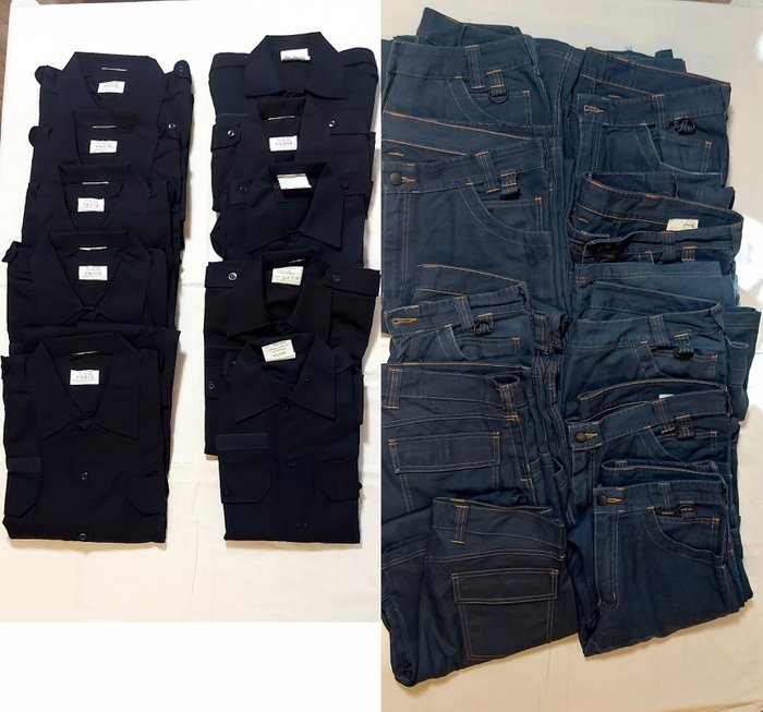 Holland - Militæruniform - 30 CAMICIE BLU NAVY MARINA + 10 PANTALONI CARGO