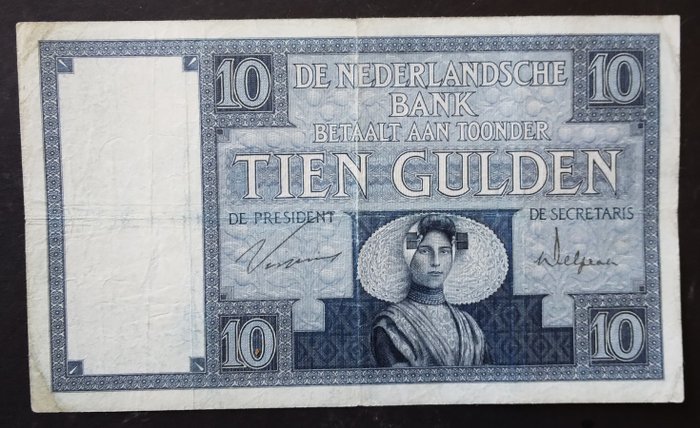 Holland. - 10 Gulden - 1928 - Pick 43d  (Ingen mindstepris)