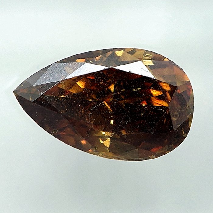 1 pcs Diamant  (Naturfarvet)  - 1.08 ct - Fancy deep Gullig, Orange nuance Brun - I1 - Gem Report Antwerp (GRA)