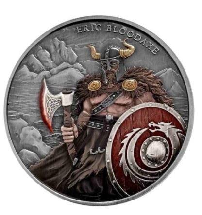 Verden. Silver medal ND Legendary Warriors - Eric Bloodaxe - Antique Finish, 1 Oz (.999)  (Ingen mindstepris)