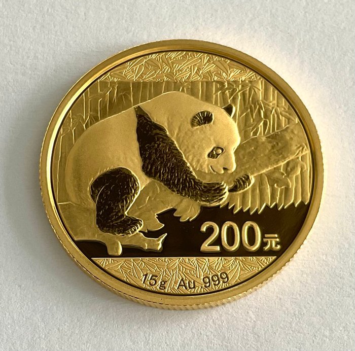 Kina 200 Yuan 2016 - Panda - 15 g