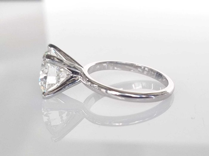 Forlovelsesring - 14 karat Hvidguld -  4.03ct. tw. Diamant (Laboratoriedyrket)