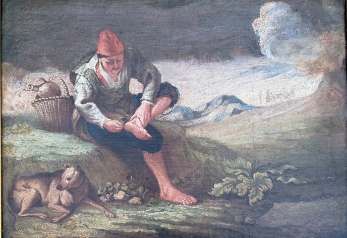 Jan Miel (1599-1664), After - An Italian artisan extracting a thorn from his foot