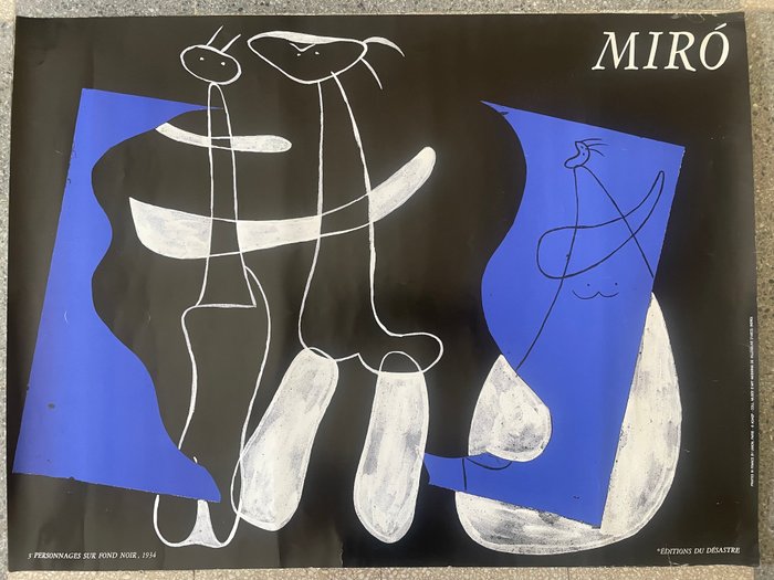 Joan Miró (after) - Trois personnages sur fond noir - 1980‹erne