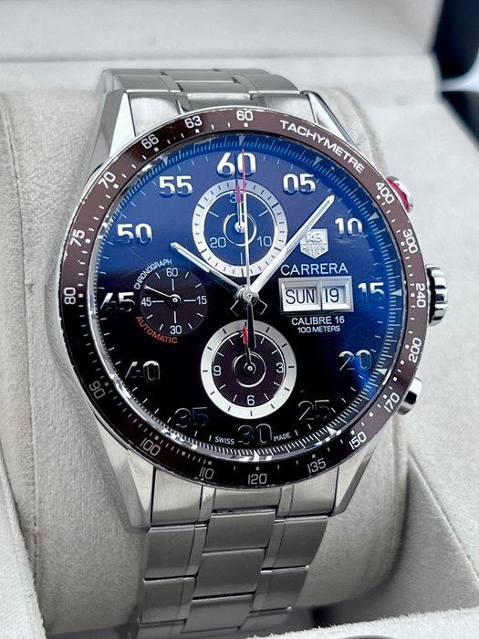 TAG Heuer - Calibre 16 Automatic Chronograph Braun Day/Date  - - Ingen mindstepris - CV2A12 - Mænd - 2011-nu