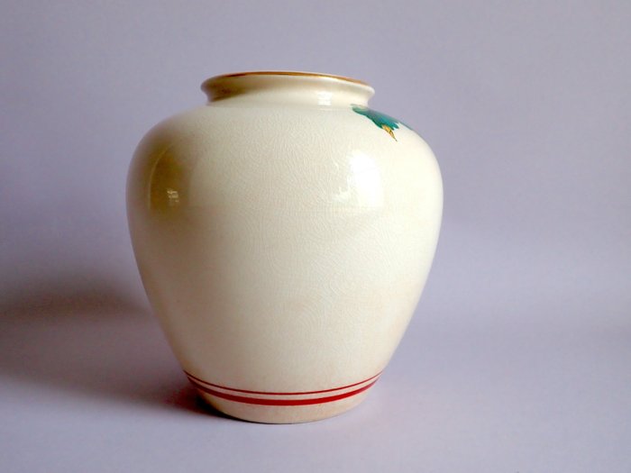 Kutani ware vase-levende blomstermønstre og en fugl - Japan - 2000-