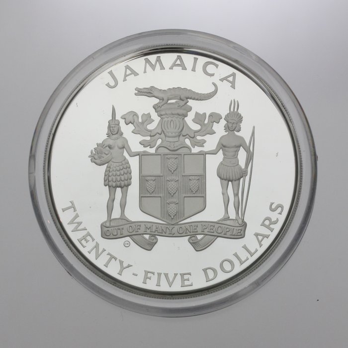 Jamaica. 25 Dollars 1984 Jeux Olympiques d'été, Proof