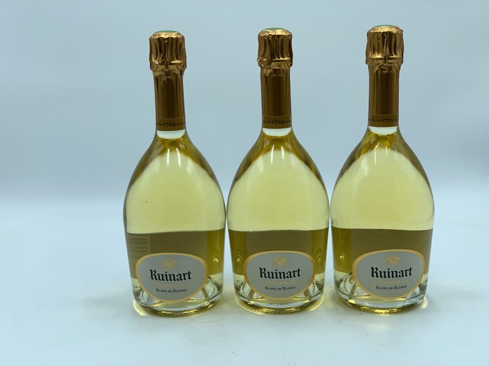 Ruinart Brut - Champagne Blanc de Blancs - 3 Flasker (075 L)