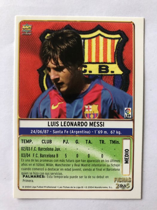 2004 Mundicromo Las Fichas de La Liga - #617 Lionel Messi - Rookie