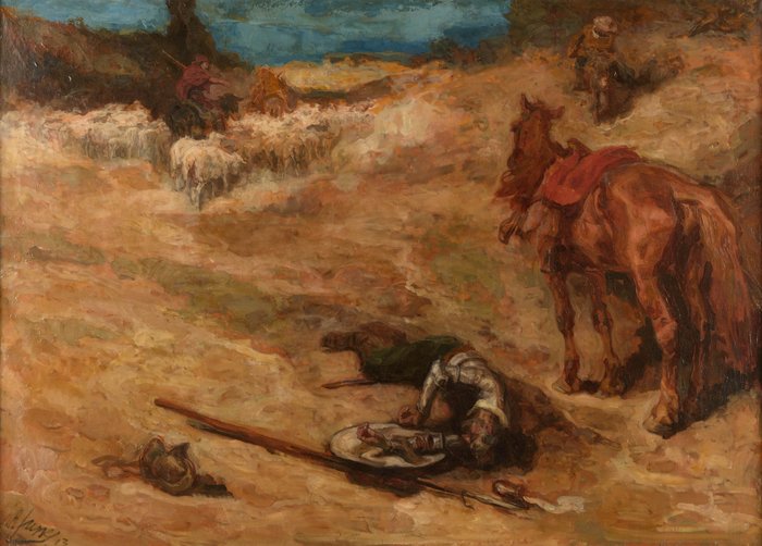 Johannes Hendrikus Jurres (1875-1946) - Scene uit Don Quichot