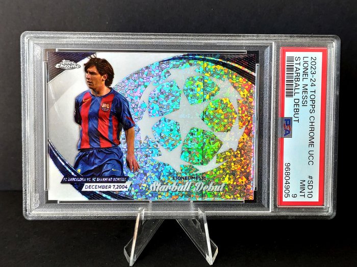 2023/24 Topps Chrome UCC Lionel Messi #SD10 Starball Debut PSA 9 Graded card