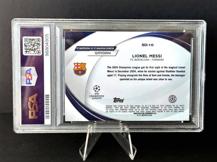 2023/24 Topps Chrome UCC Lionel Messi #SD10 Starball Debut PSA 9 Graded card