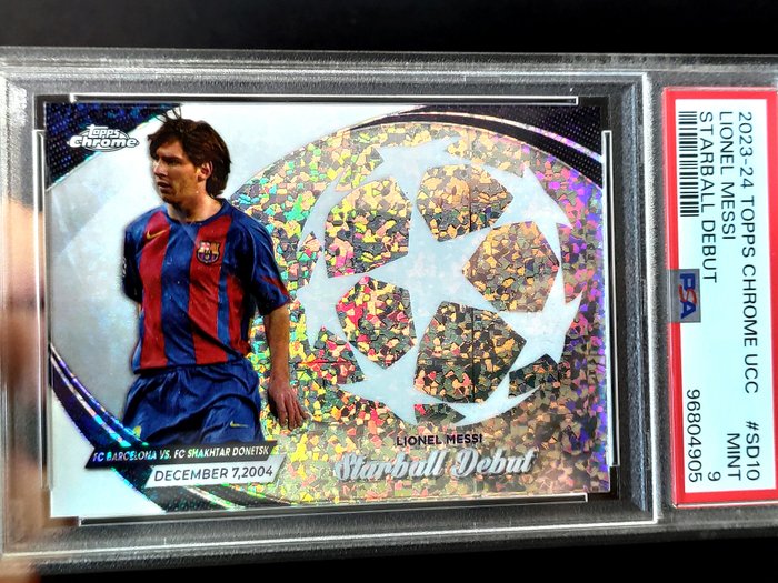 2023/24 Topps Chrome UCC Lionel Messi #SD10 Starball Debut PSA 9 Graded card