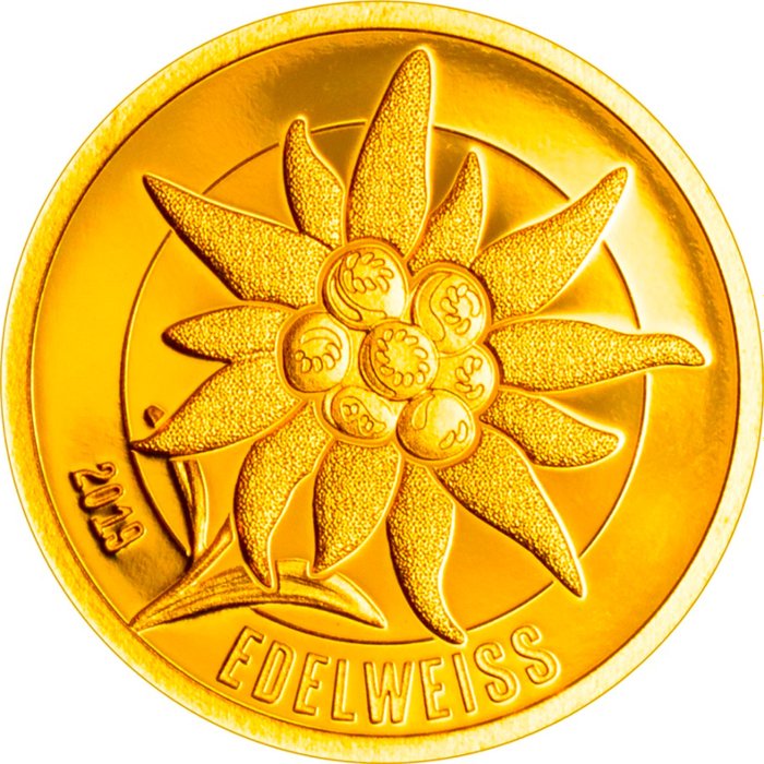 Mongoliet. 1000 Tugrik 2019 "Golden Edelweiss", (.999) Proof  (Ingen mindstepris)