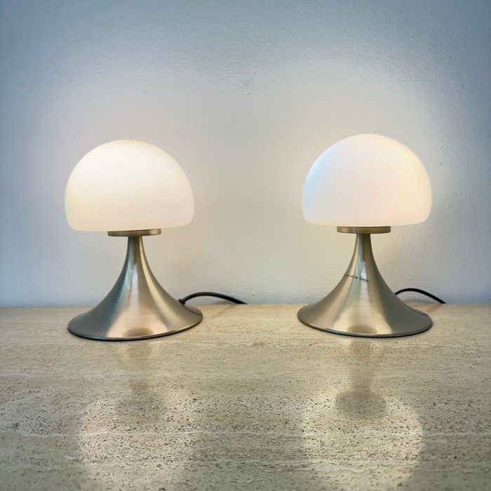 Skrivebordslampe (2) - champignon - Aluminium, Glas