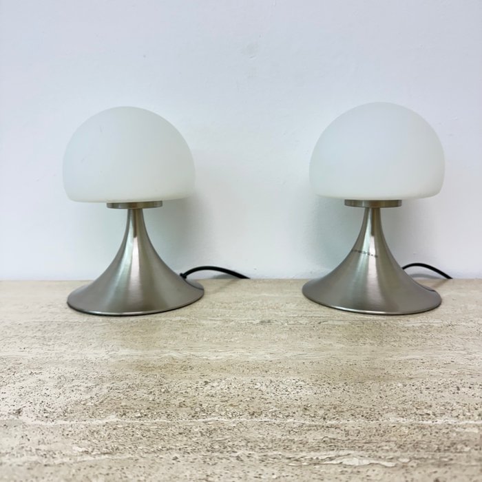 Skrivebordslampe (2) - champignon - Aluminium, Glas