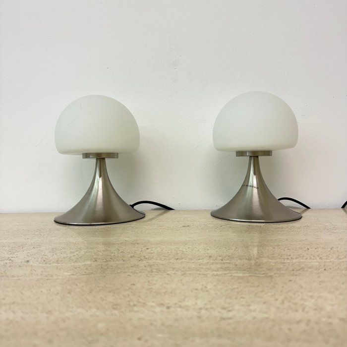 Skrivebordslampe (2) - champignon - Aluminium, Glas