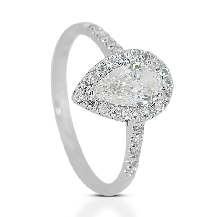 Ring - 18 kraat Hvidguld -  1.32ct. tw. Diamant (Natur) - Diamant