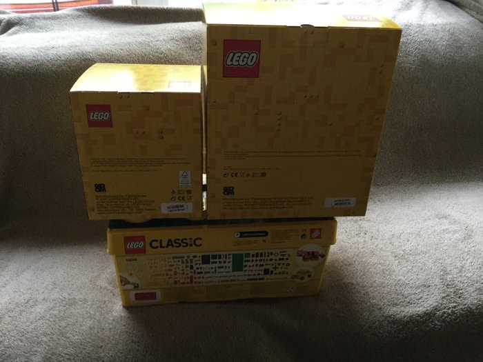 Lego - 10696+5005528+5005529 - Medium Creative Brick Box + Boy Storage Head – Large  Small