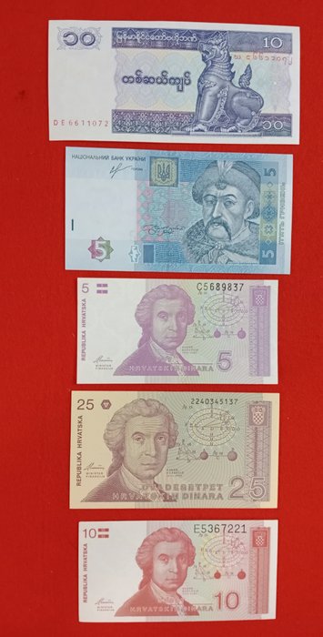 Verden. Lote 270 monedas de 77 países del mundo, más 9 billetes nuevos. Época 1896-2019  (Ingen mindstepris)