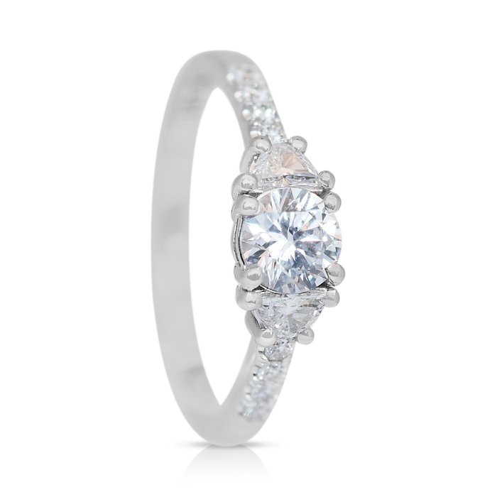 Ring - 18 kraat Hvidguld -  0.75ct. tw. Diamant (Natur) - Diamant - Top Diamond DIF