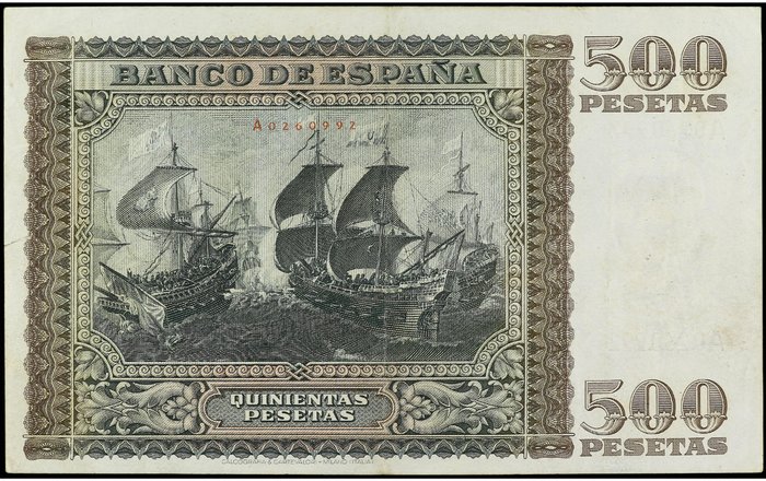 Spanien. - 500 Pesetas 1940 - Pick 119