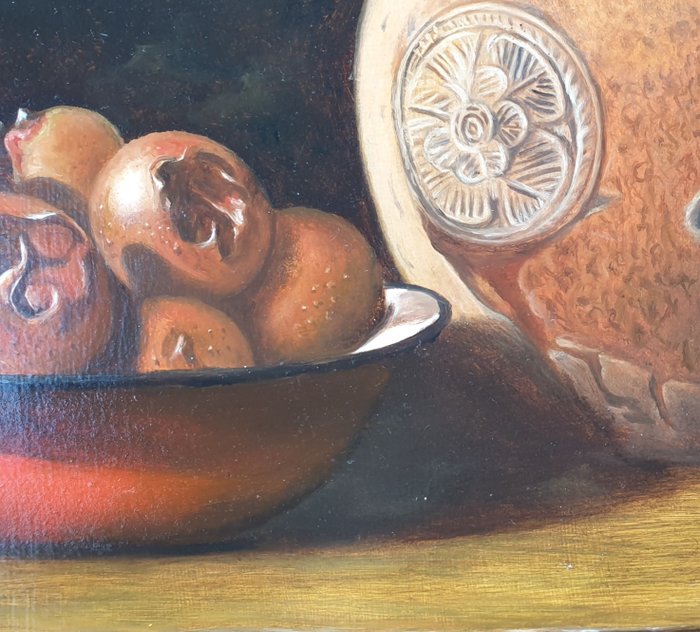 Jan Teunissen - Bearded man jug bowl with medlars