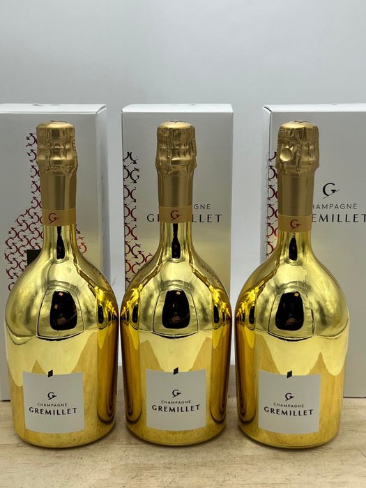 Gremillet Brut "Celebration Gold" - Champagne Blanc de Noirs - 3 Flasker (075 L)