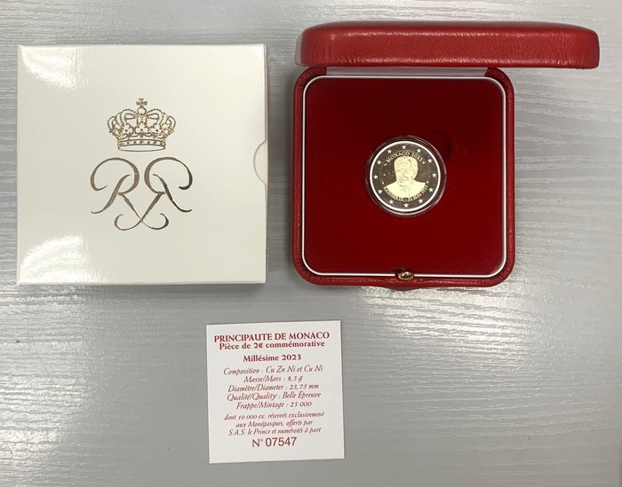 Monaco 2 Euro 2023 "Rainier III" Proof