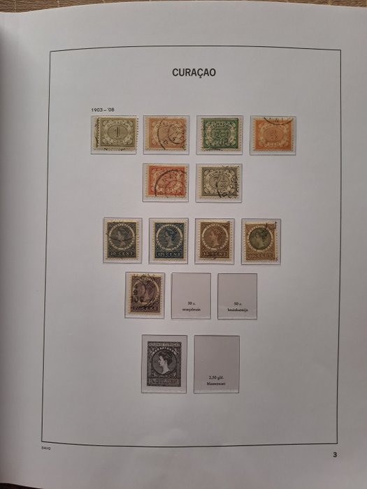 Hollandske Antiller og Curacao  - Samling i Davo de Luxe del 3 med cover.