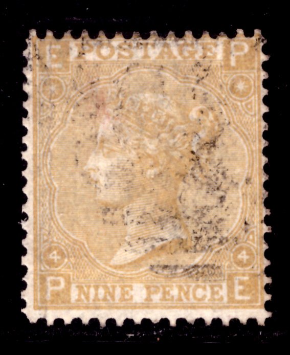 Storbritannien 1867 - 9d bleg strå - Stanley Gibbons 111