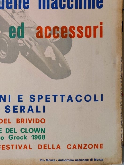 Anonymous - Cartonato 4° Festival Autodormo nazionale di Monza | Anno 1968 - 1960‹erne