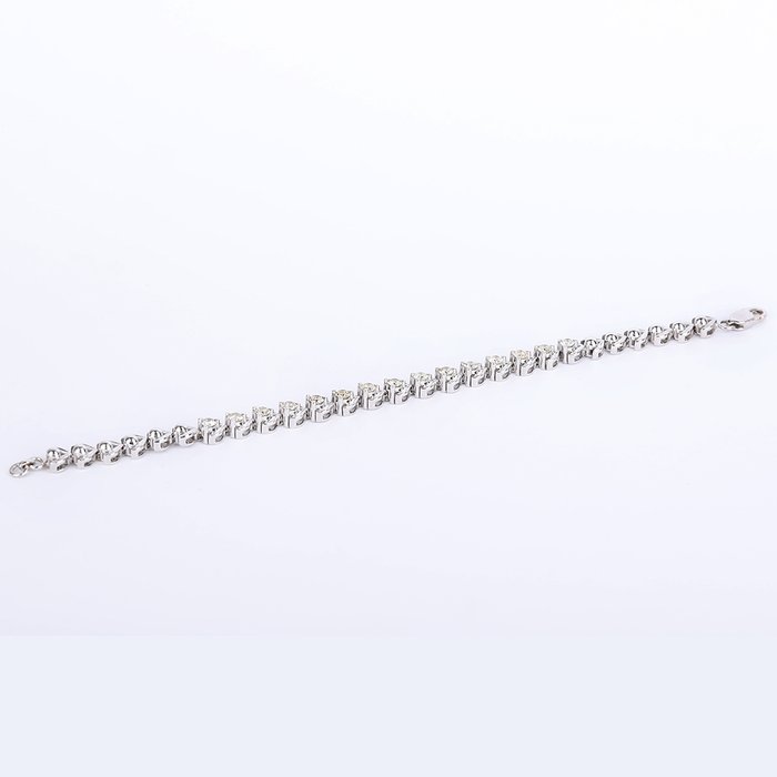 Armbånd - 14 karat Hvidguld -  2.77ct. tw. Diamant (Natur) - Guld diamant armbånd