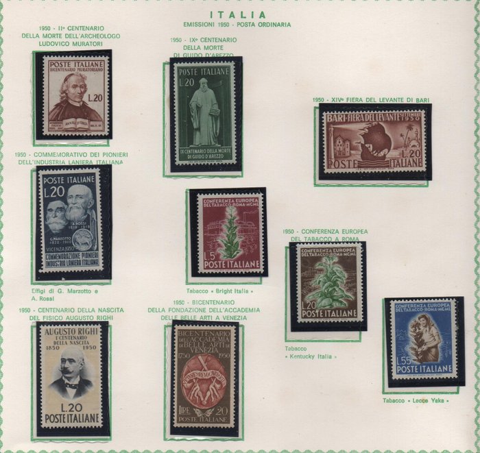 Italien 1950 - 1950 årgang komplet med almindelig post