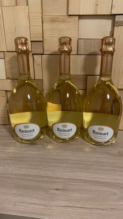 Ruinart, Brut - Champagne Blanc de Blancs - 3 Flasker (0,75 L)