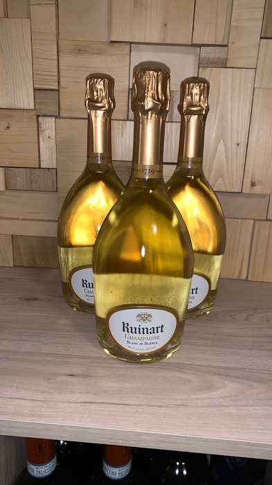 Ruinart, Brut - Champagne Blanc de Blancs - 3 Flasker (0,75 L)