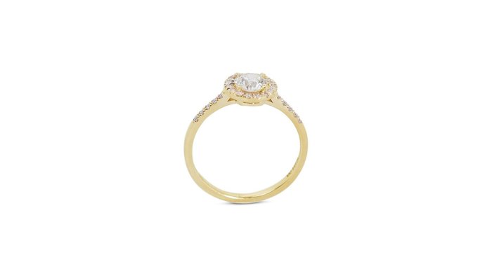 Ring - 18 kraat Gulguld -  095ct tw Diamant (Natur) - Diamant