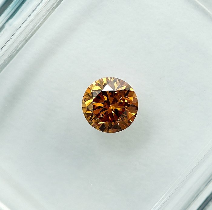 1 pcs Diamant  (Naturfarvet)  - 0.29 ct - Fancy intense Orange nuance Gul - SI2 - International Gemological Institute (IGI)