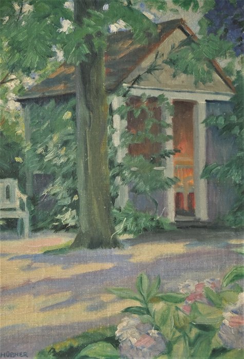 Heinrich Hübner (Berlin 1869-1945 Konstanz-Dingelsdorf) - At the garden gazebo