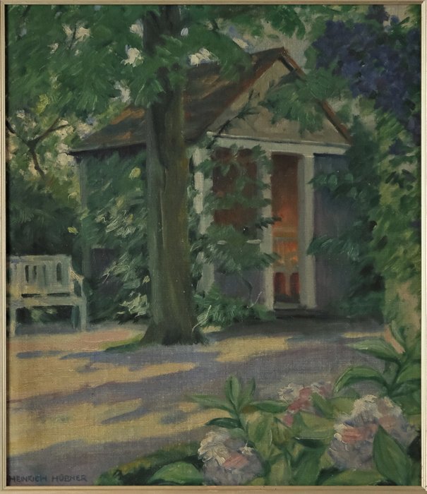 Heinrich Hübner (Berlin 1869-1945 Konstanz-Dingelsdorf) - At the garden gazebo