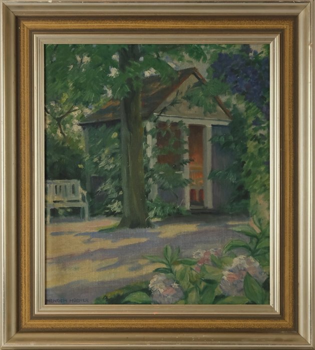 Heinrich Hübner (Berlin 1869-1945 Konstanz-Dingelsdorf) - At the garden gazebo