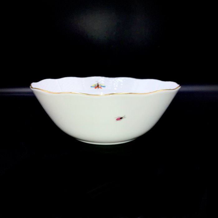 Herend - Exquisite Large Serving Bowl (20 cm) - "Rothschild Bird" Pattern - Skål - Håndmalet porcelæn