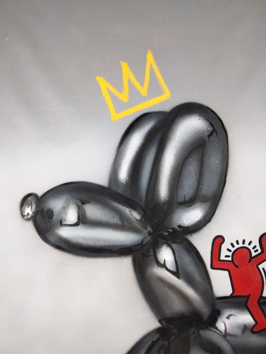 Hipo (1988) - Hipo X Jeff Koons X Balloon Dog X Keith Haring X Basquiat - Soldier On! (Original artwork)