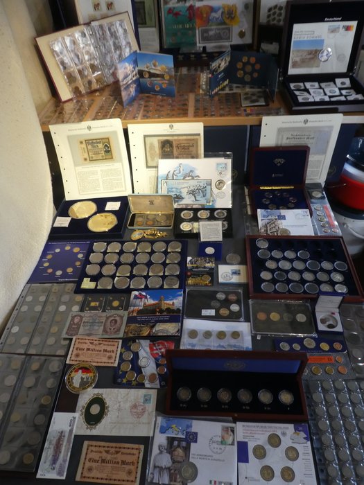 Europa. Collection of coins/banknote/medals/euro inkl. pp from old to modern (1000 pieces)  (Ingen mindstepris)