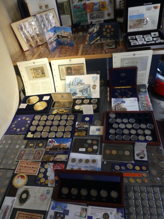 Europa. Collection of coins/banknote/medals/euro inkl. pp from old to modern (1000 pieces)  (Ingen mindstepris)