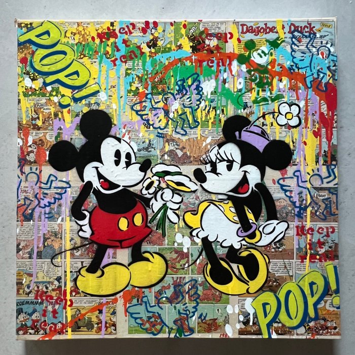 Koen Betjes (1992) - Mickey  Minnie Mouse x StreetArt (canvas)