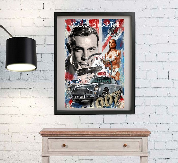 James Bond - Original LUC BEST Giclee  James Bond "Vodka Martini"