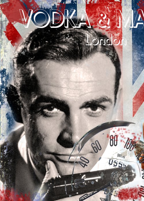 James Bond - Original LUC BEST Giclee  James Bond "Vodka Martini"